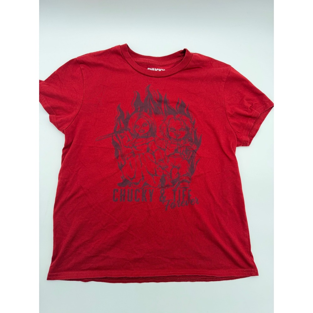 Chucky & Tiff Forever Red Women's Tee Seed of Chucky Horror Movie Shirt Medium